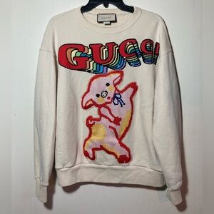 Gucci Sequins & Crochet Year Of the Pig Limited Sweatshirt Size XSmall/Small